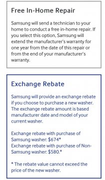 Samsung Recall Rebate Screenshot